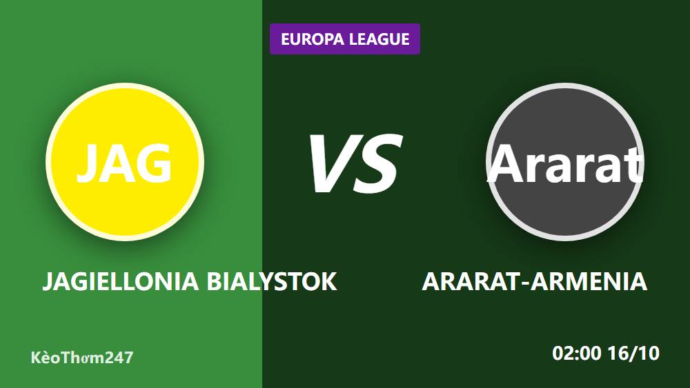 Jagiellonia vs Ararat Armenia: Kèo thơm 15/10 có thật sự ngon?